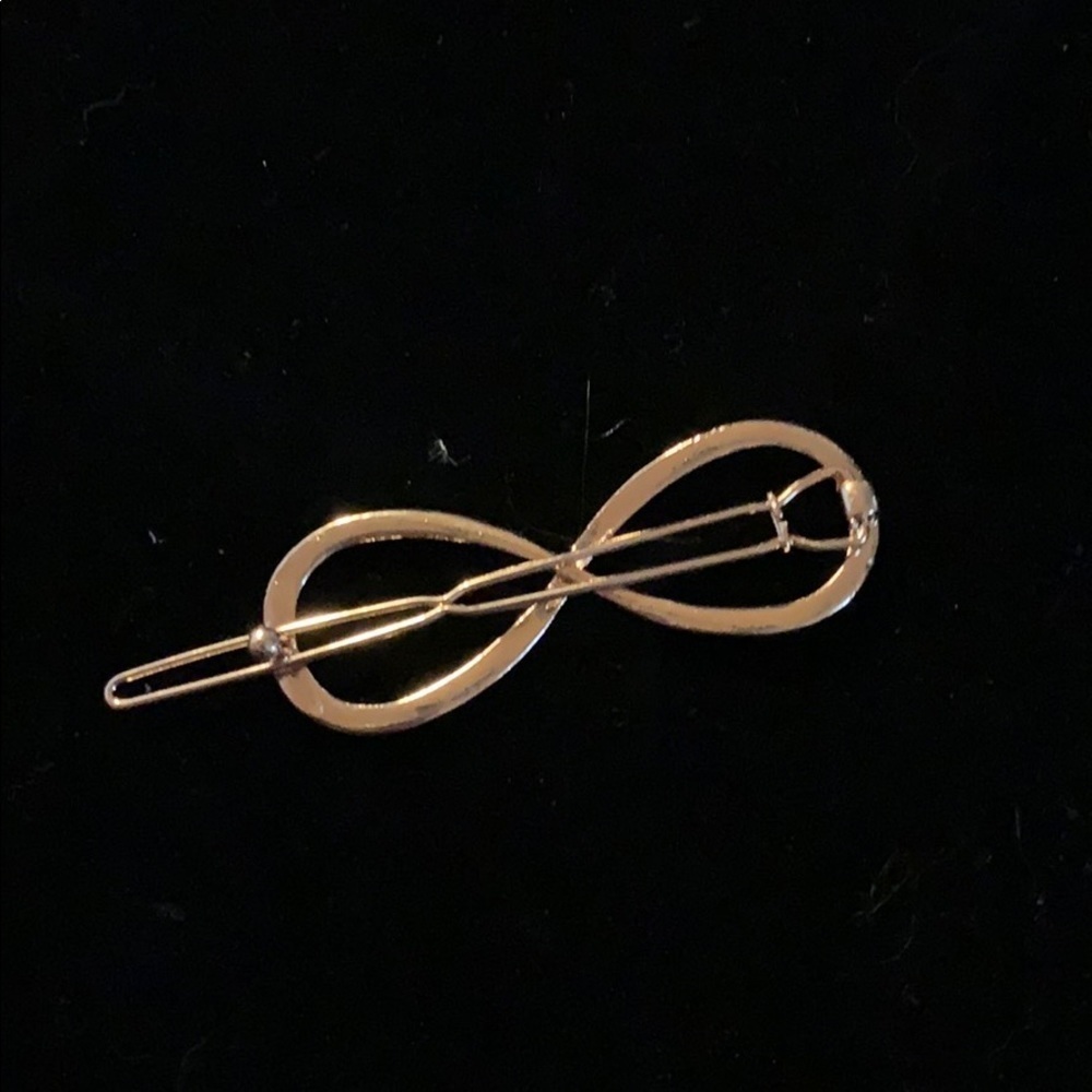 Infinity Shape Gold Color Barrette - Picture 4 of 5